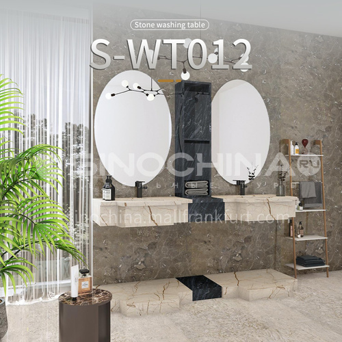 Modern and simple style bathroom, marble sink, wall-mounted sink, natural marble customization, combination of light  luxury wall-mounted marble sink S-WT012  